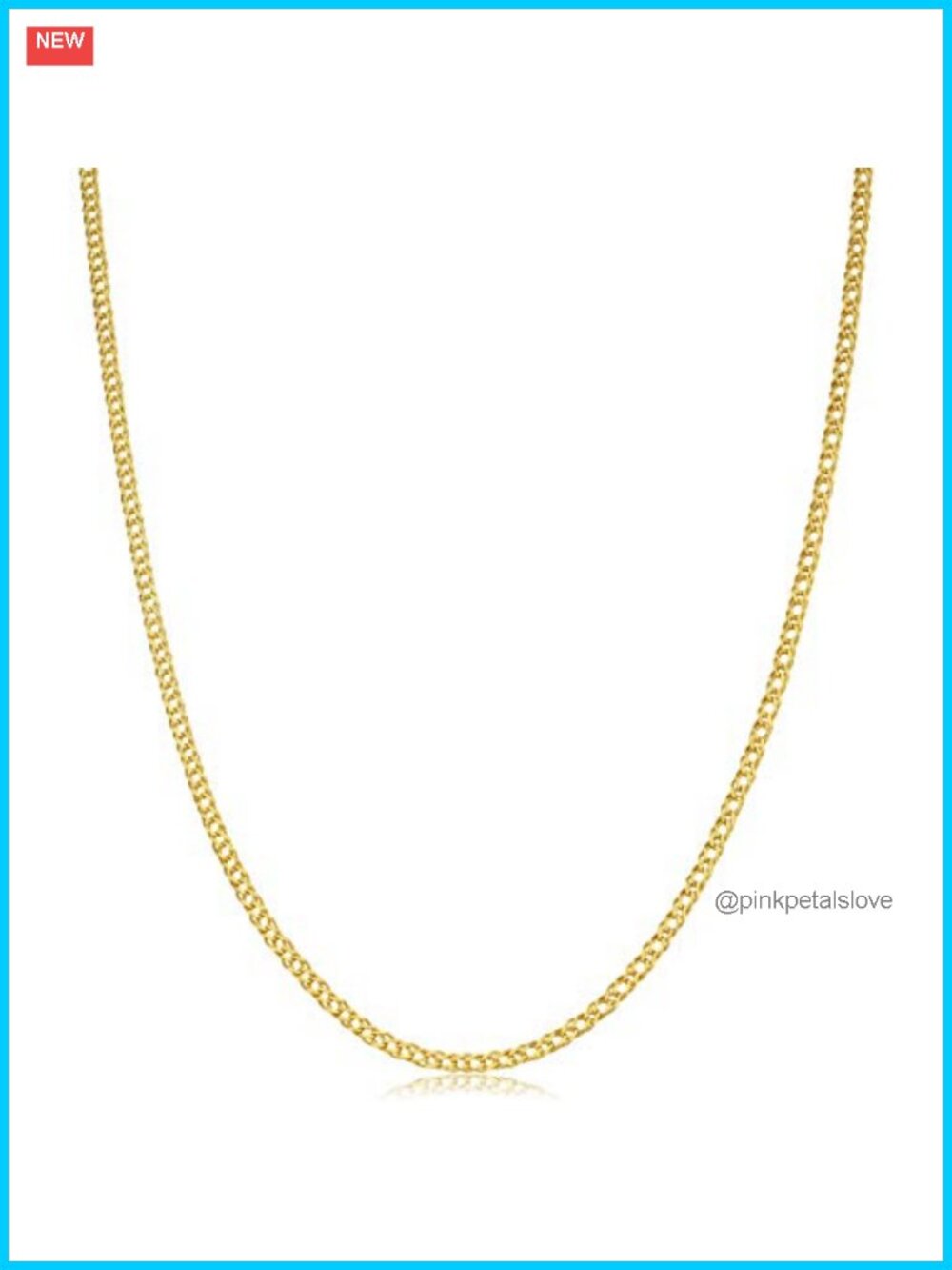 10k Yellow Gold 2mm Weave Curb Chain Necklace 18 Inch Spring Ring